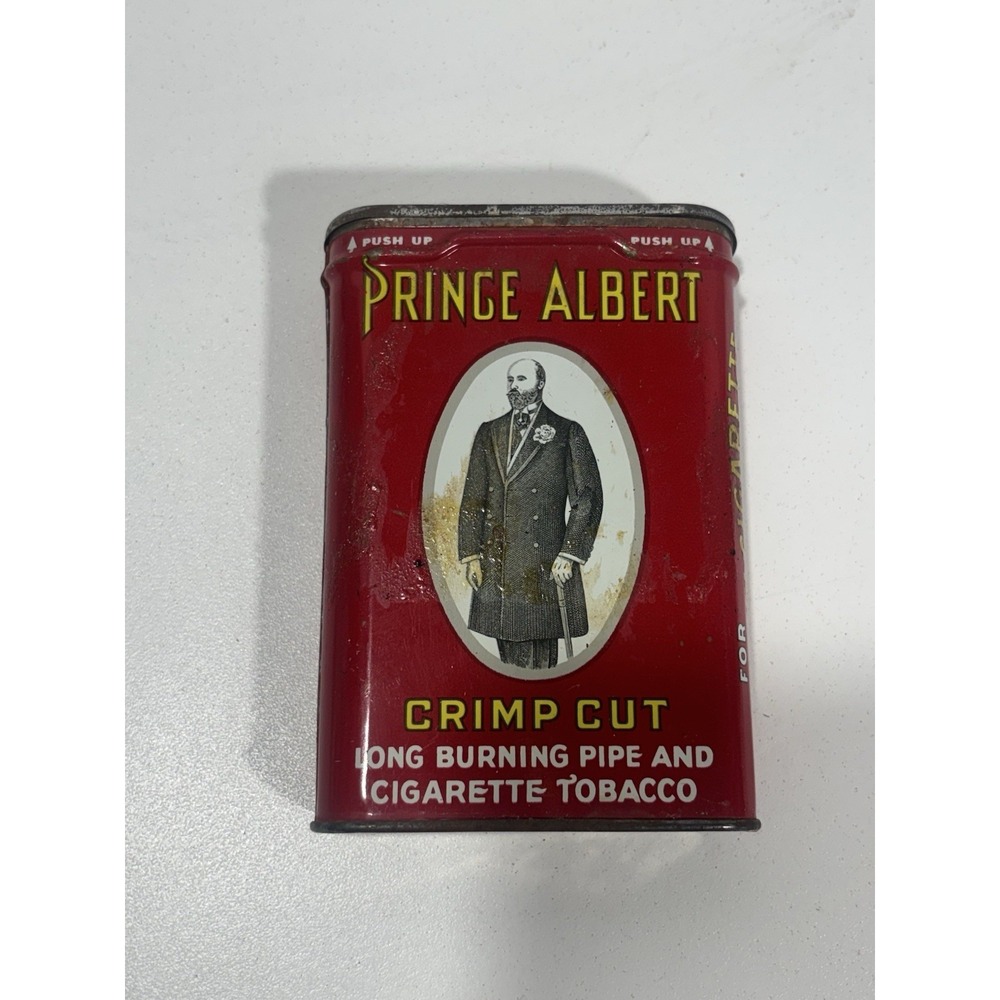 Vintage‎ Prince Albert Crimp Cut Tobacco Tin 1.5oz Great Condition Lid Opens